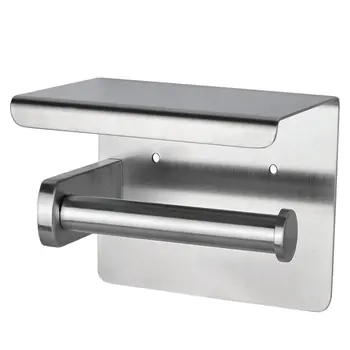 

Bathroom Paper Phone Holder Shelf Stainless Steel Toilet Paper Holder Wall Mount Mobile Phones Towel Rack Accessories