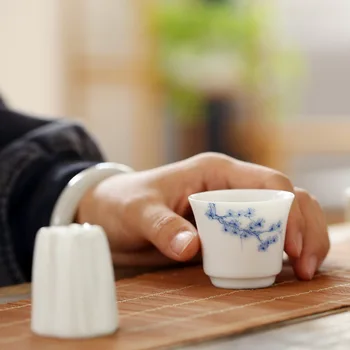 

Jade Mud Ceramic Whiteware Hand-Painted Vintage Teacup Kung Fu Tea Cup Ceramic Single Cup Office Master Cup Bubble Tea Cup Bowl