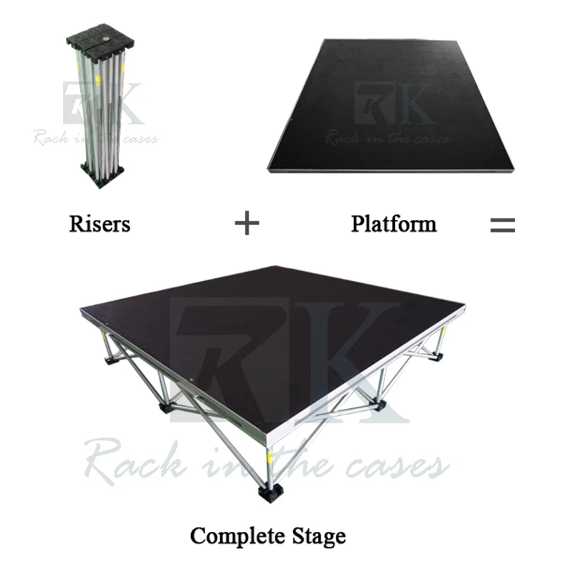 1 м X 2 м платформа 40 см высота RK умная сцена, портативный сценический комплект, модульная сценическая платформа, Портативная Алюминиевая сцена