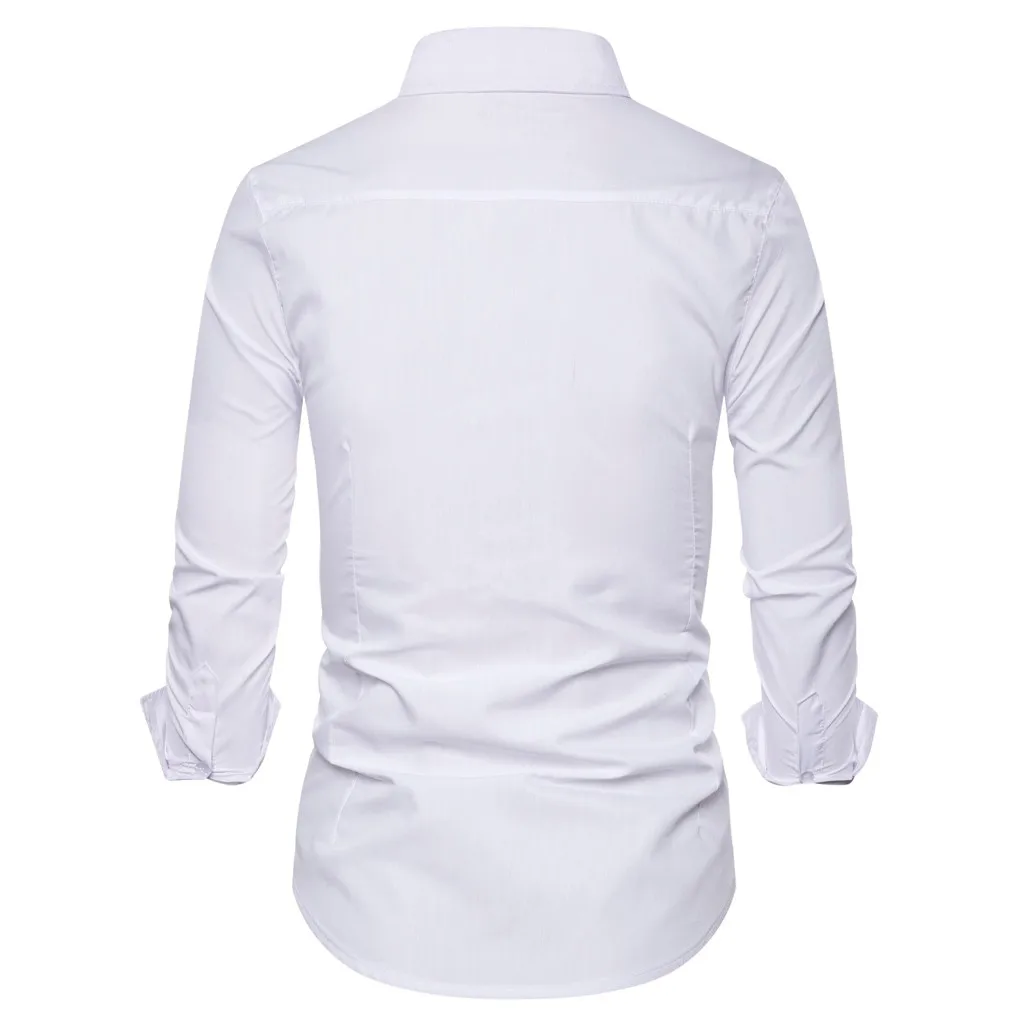 Рубашка мужская camisa masculina уличная мода с длинным рукавом Повседневная пригонка Сельма карман Топ мужские рубашки