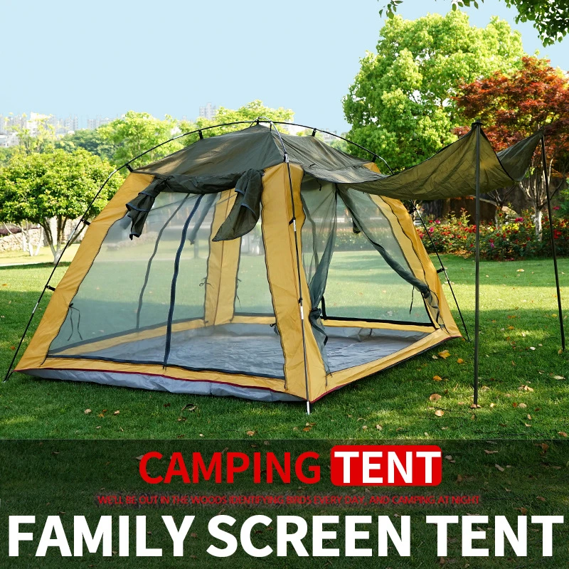 Museum ontrouw hypotheek Outdoor Tent Camping Gauze Breathable Sunscreen Four-side Door Window  Ventilation Insect-proof 3-4 People Camping Fishing Tent - Tents -  AliExpress