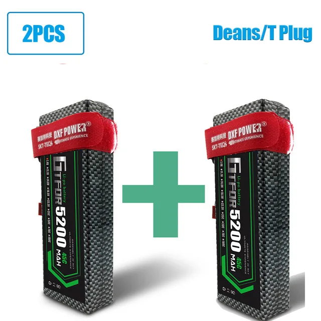 DXF Батарея lipo 4S 2s 7,4 v 14,8 V 5200 мА/ч, 7000 mah литий-полимерный Батарея для RC Батарея LiPo 45c 60C для RC Buggy Crawler Monster Truck - Цвет: 2PCS5200HARDDEANS