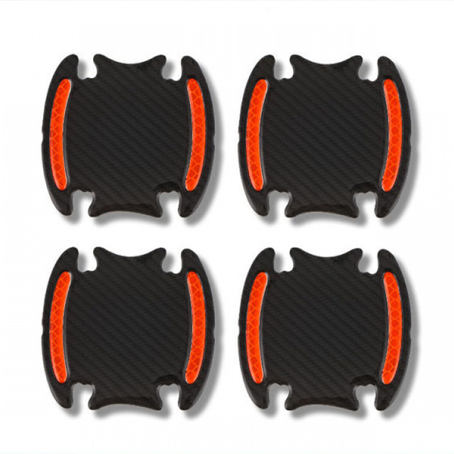Stickers Reflective Door Warning Tape 5D Sticker Auto Reflective Strip Carbon Fiber Decoration Car Door Safety Strip