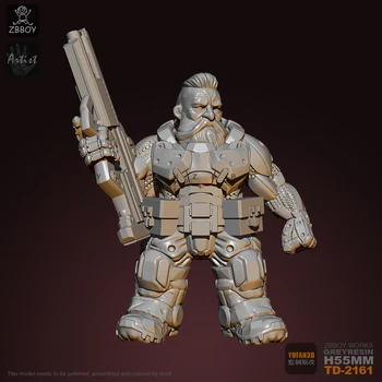 

55mm Resin Figure Kits Tylenol Hunter Resin Soldier Self-assembled TD-2161