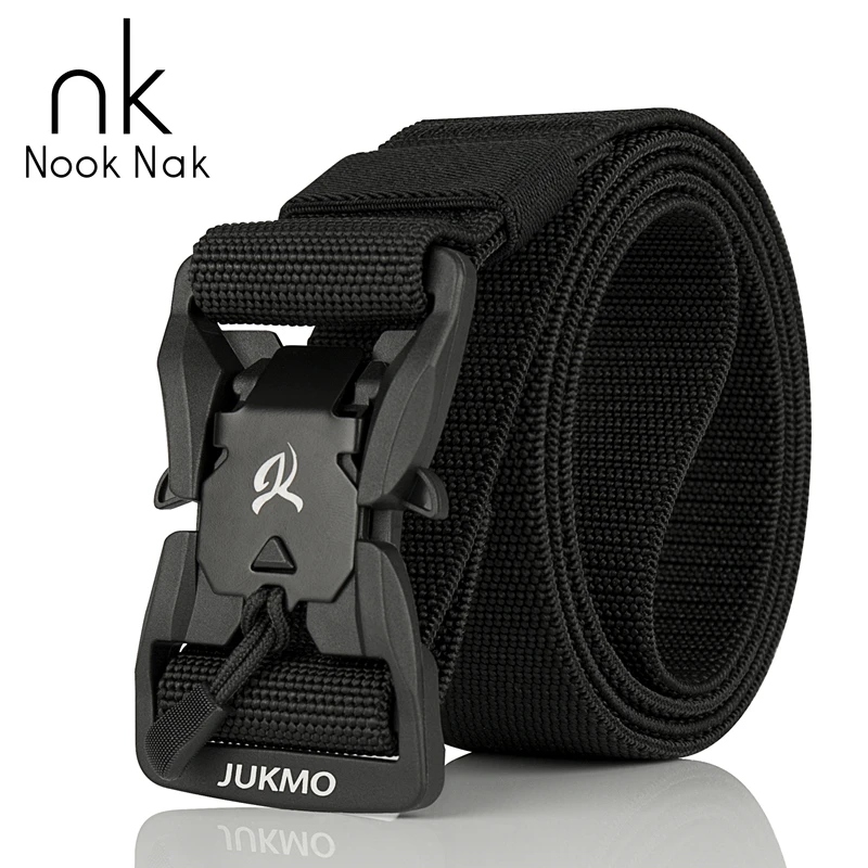 JUKMO Men/’s Nylon Webbing Ratchet Belt with Automatic Slide Buckle