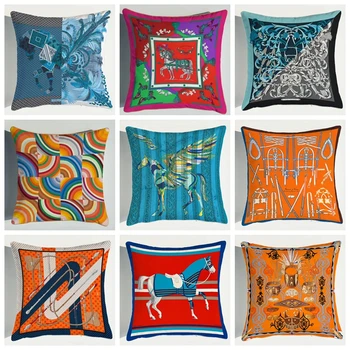 

Luxury Velvet Cushion Cover Double-Sided Printing Pillow Cover Home Decorative Sofa Throw Pillows Living Room Chair Seat Car