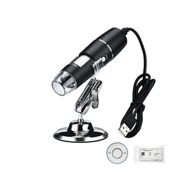 High - Resolution USB Handheld Portable Digital Microscope with LED Lighting and Adjustable Bracket - 1600X1 (Bracket 1)
