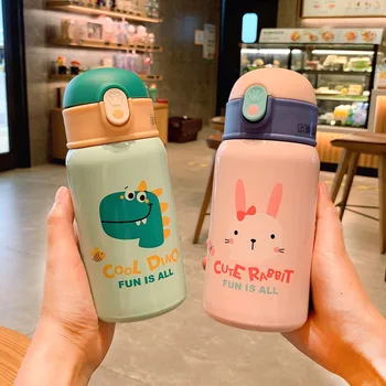 

2020 New Style CHILDREN'S Cartoon Insulated Cup Outdoor Portable Cloth Pot with Belt inside and outside the 304 Insulated Mug