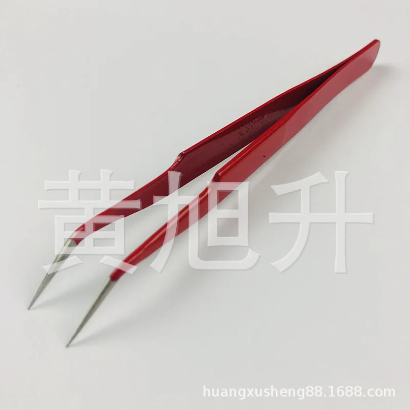 

Manufacturers Wholesale Grafting Eyelash Tweezers Red Tweezers Straight Elbow High Precision Anti-static Durable Tweezers