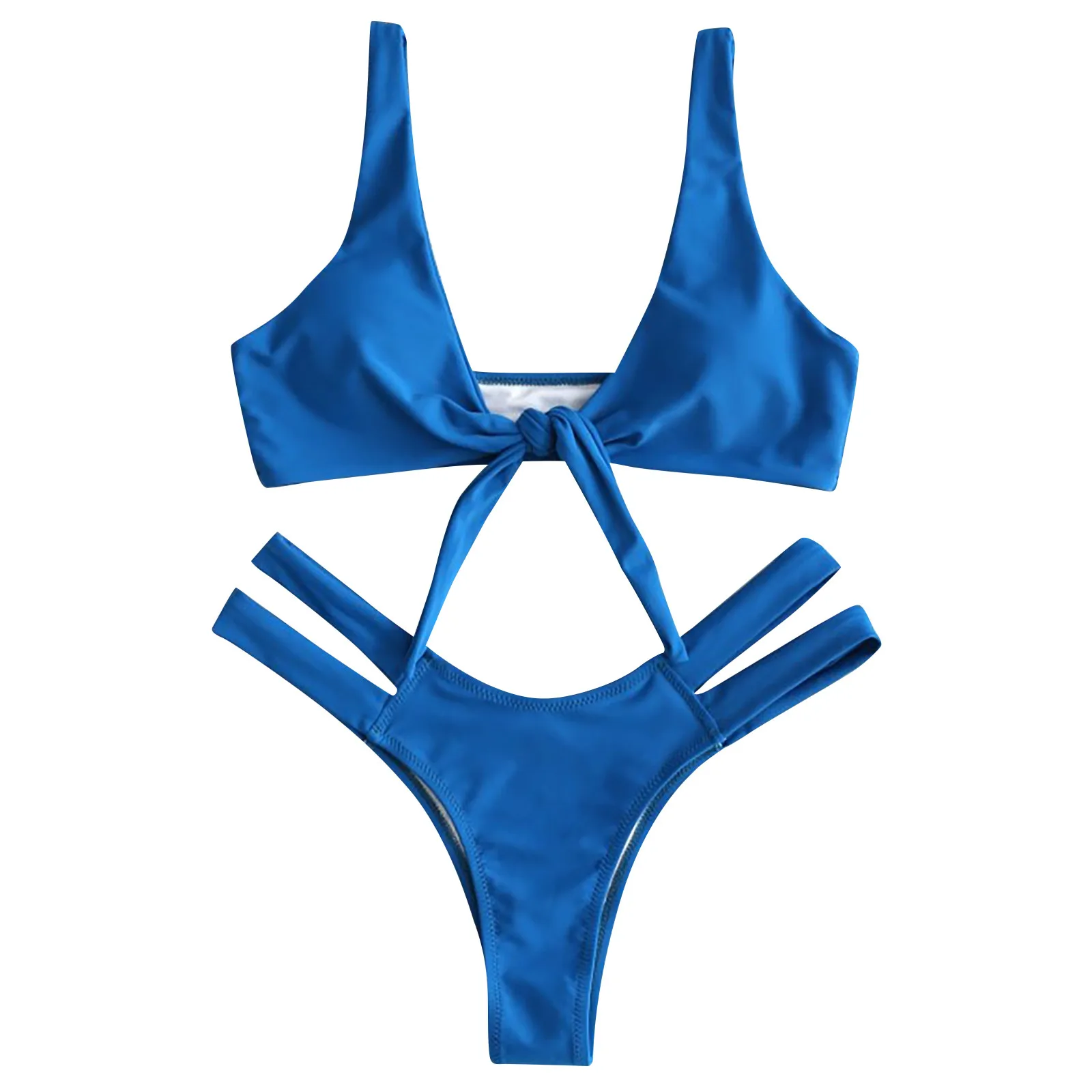 Летнее бикини модное женское многоцветное сексуальное однотонное с высокой