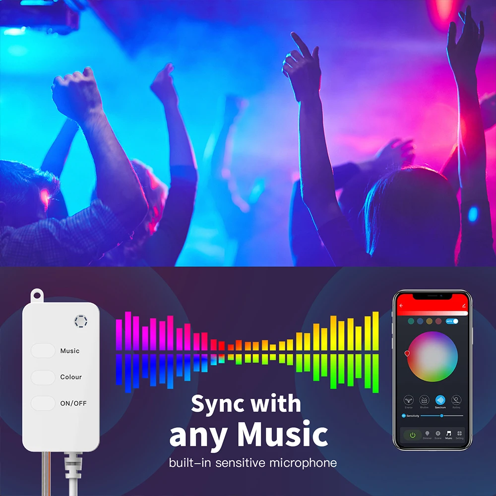 Smart Tuya Star Light String Χριστουγεννιάτικη διακόσμηση RGB Atmosphere LED Χάλκινο σύρμα WiFi Festoon Light Work With Alexa Google Home_voghion.com