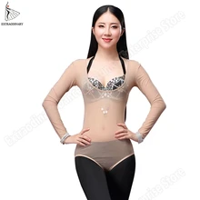 

New Women Belly Dancing Dancewear Long Sleeves Bodysuit Bottoming Belly Cover Leotards Shirt Tops Costume Accessories One Piece