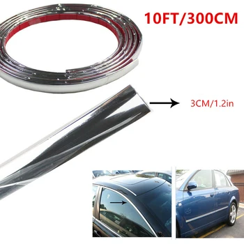 

Molding Car strip Car Door Chrome Decorate Strip Silver 10Feet Decoration Trucks SUV