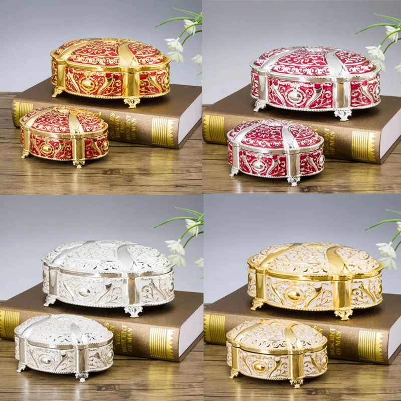 2021 European Style Creative Trinket Metal Jewelry Box High End Princess Girlfriend Birthday Wedding Gift Keepsake Organizer Box