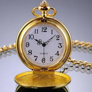 

Fashion Simple Alloy Unisex Retro Smooth Round Dial Arabic Numbers Chain Pendant Brooch Analog Quartz Watch карманные часы