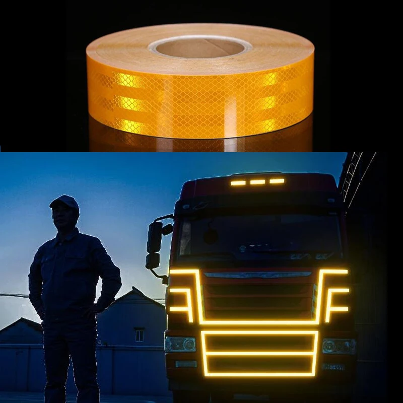 5cmx50m-Safety-Reflective-Tape-Yellow-Blue-Orange-Red-White-For-Trailer ...