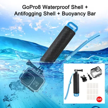 

Waterproof Shell Frame Case Kit+Buoyancy Rod+12pcs Anti Fog Inserts for Gopro Hero 8 VDX99