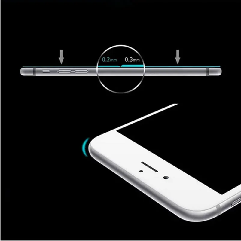 9H Full Cover Tempered Glass For iphone 8 X 4 4s 5 5s 5c SE 6 6s plus 7 7S 7plus Screen Protector Toughened Film Case Phone Bag