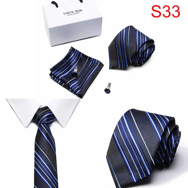 Для мужчин галстук 100% шелк красный плед печати жаккардовые тканевый галстук + платок + запонки устанавливает для официального Свадебная