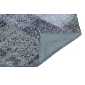 

Handmade Gray Vintage Overdyed Patchwork Area Rug 120x180 Cm-3'11''X5'11''