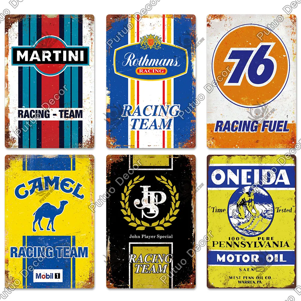 Metal Signs Putuo Decor Gas Oil Garage Vintage Tin Retro Garage Decor Bar Pub Gas Station Decorative Iron Plates