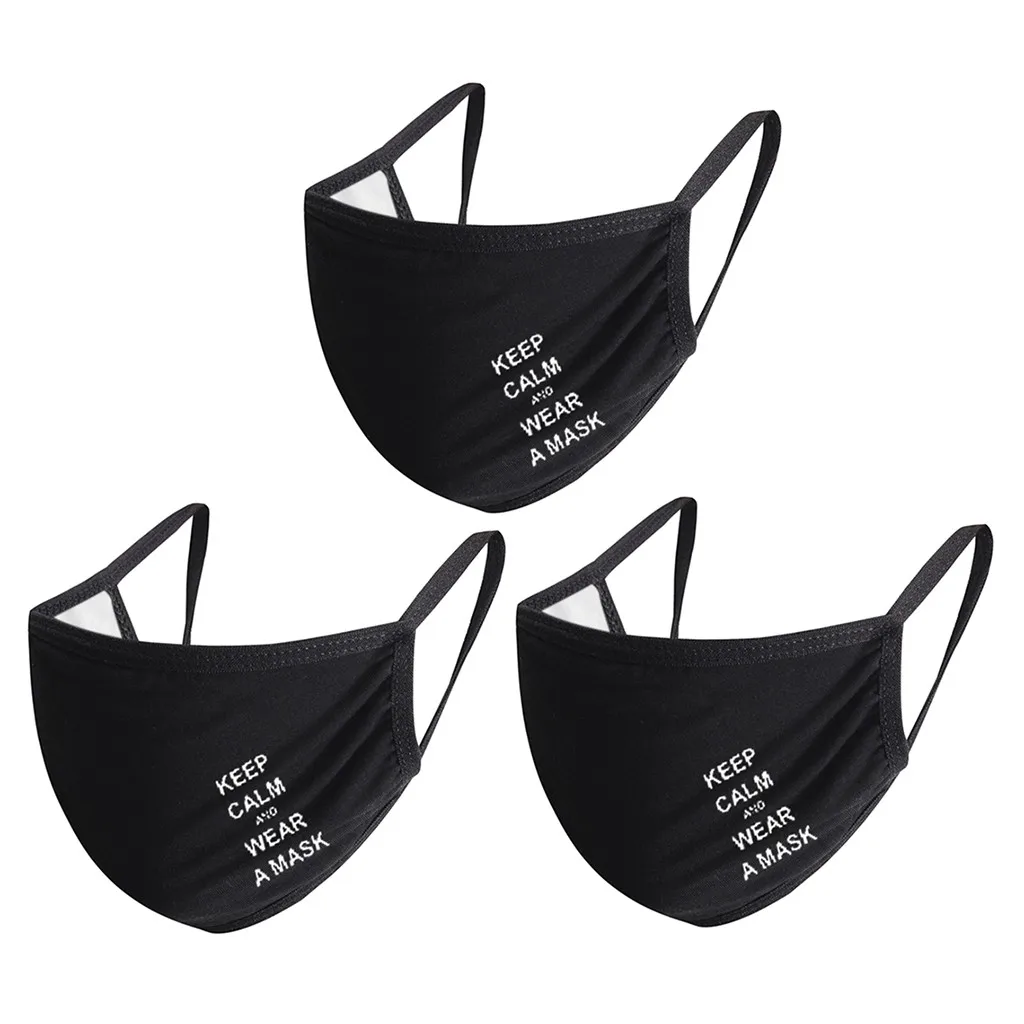 Unisex Personalized Printing Black Cotton Thick Breathable Coldproof Dust Protect Mask washable mask Adjustable Earloop Mascaras | Дом и сад