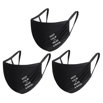 

Unisex Personalized Printing Black Cotton Thick Breathable Coldproof Dust Protect Mask washable mask Adjustable Earloop Mascaras