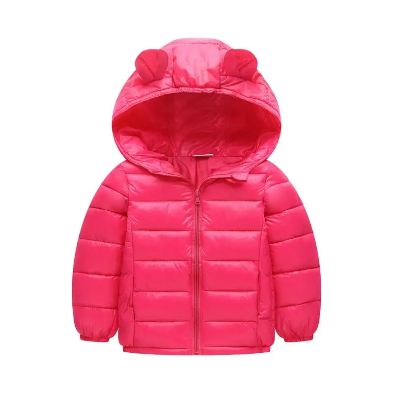 Куртка для маленьких девочек коллекция года, осенне-зимняя куртка для девочек, пальто детская теплая верхняя одежда с капюшоном, пальто для мальчиков, куртка, пальто детская одежда - Цвет: Rose