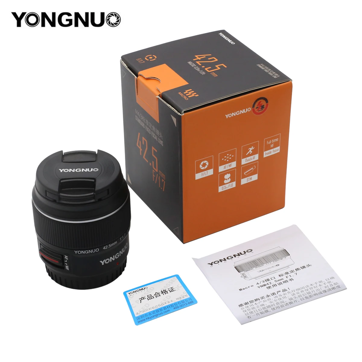Yongnuo YN42.5mm F1.7 макро 4/3 интерфейс системы большая апертура AF/MF Автофокус стандартный объектив с фиксированным фокусом легко размытый фон