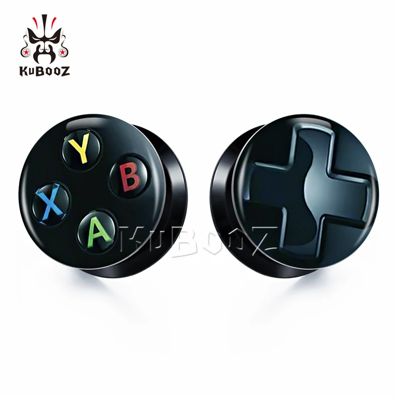 Fashion Camera Handle Key Acrylic Ear Screw Gauges Expanders Ear Plugs Tunnels Body Jewelry Piercing Earring Gift 2PCS