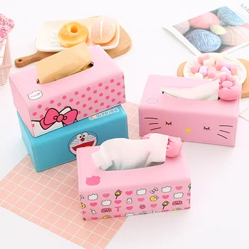 

Hello Kitty tissue box living room bedroom simple creative cute cartoon napkin holder box for car dining room tissue paper towel