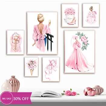 

Christmas Decoration Canvas Painting Posters Rose Girl Fashion Heels Dancing Shoes Wall Art Picture Home Decor