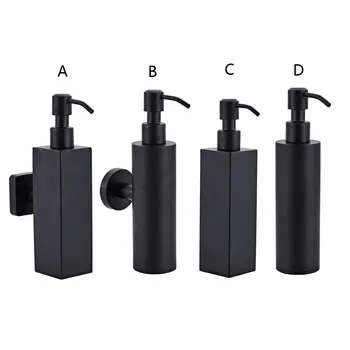

1pc 200ml Wall Mounted Shower Bottle Pump Stainless Steel Shampoo Dispenser Black