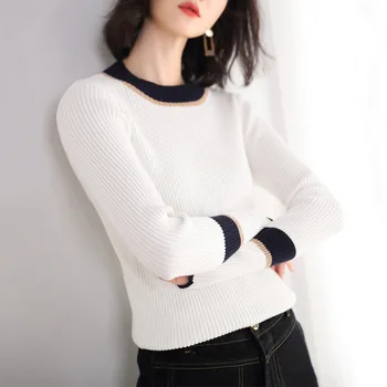 

Autumn women's 2020 new sweater lazy wind pullover letter printing long sleeve front short long shirt White