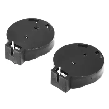 

2 Pcs CR2450 Coin Cell Button Battery Socket Holder Case 2 Pins Black