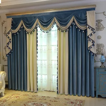 

Italy Velvet Double Color Curtains for Bedroom Thickening Shade Window Valance Curtain for Living Room Modern Fabric