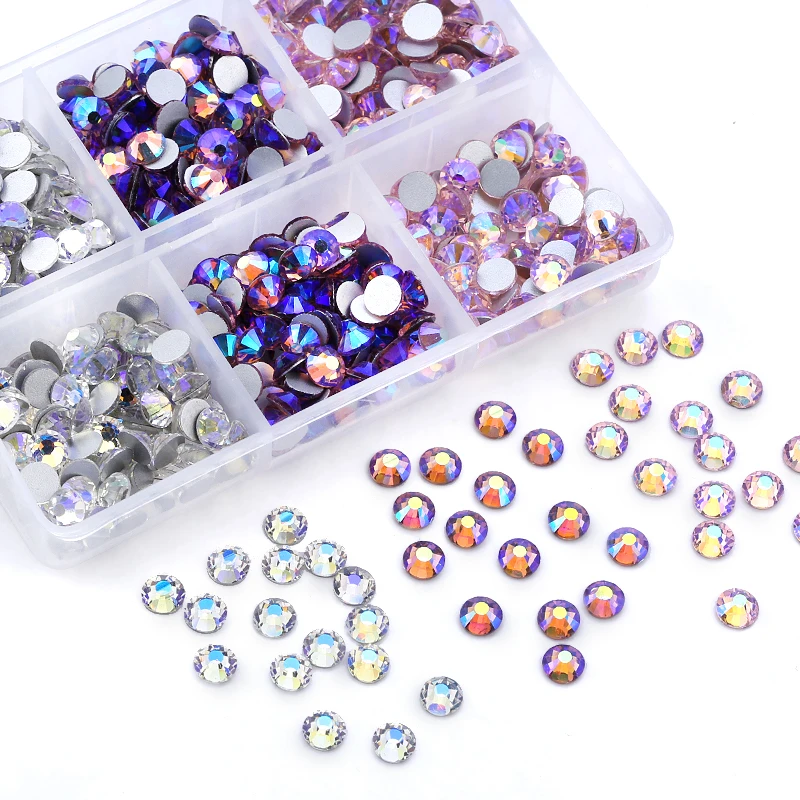 크리스탈 стразnon Non Hotfix Rhinestones 유리 Strass 장식 바느질 및 패브릭 라인 석 손톱 DIY