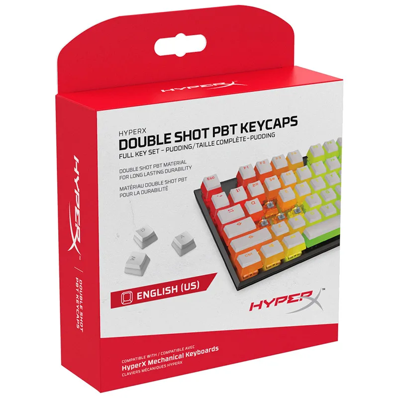 Kingston HyperX Double Shot PBT Pudding Keycaps Full 104 прозрачный халат keycap совместим с HyperX механической клавиатурой
