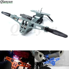 Универсальный CNC алюминиевый мотоцикл регулируемый угол номерной знак кронштейн для Yamaha YZF600R YZF750 YZF1000 R XJR1300 FJR1300 MT09