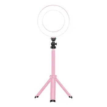 

6.3" LED Ring Light USB Dimmable Ring Light with Adjutsable Tripod and Phone Holder for Live Streaming, Makeup, and More