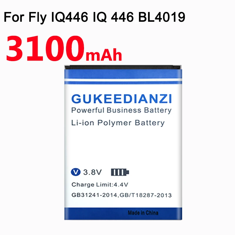 Высококачественный аккумулятор GUKEEDIANZI BL4019 для Fly IQ446 IQ 446 Li Ion 3100 мАч|Батареи