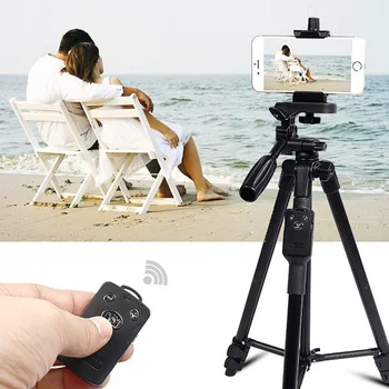 

Gosear 49inch Portable Camera Tripod with Phone Mount + Bluetooth Remote + Carry Bag for SLR DSLR Camera Smartphone