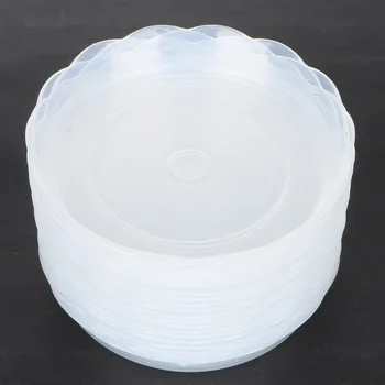 

20pcs Plastic Round Flower Pot Tray Bottom Support Plant Pot Saucer Flowerpot Drip Tray for Garden Balcony 14cm(Transparent)