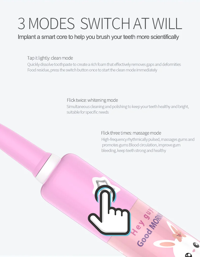 Children Electric Toothbrush Cartoon Pattern Automatic Musical Kids Music USB Charging Children Electric Toothbrush for Kids