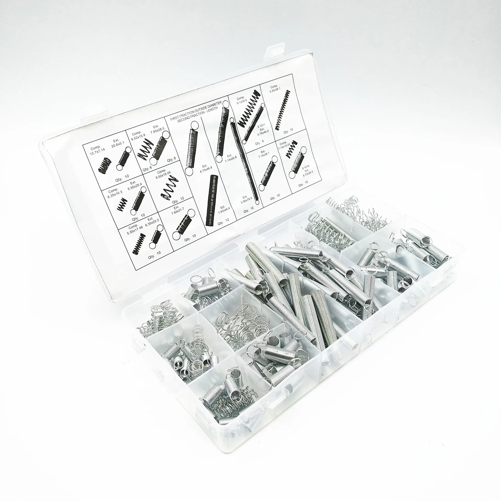 

200PCS Electrical Hardware Drum Stretching Extension Steel Spring Pressure Kit Metal Classification Hardware Compression Spring