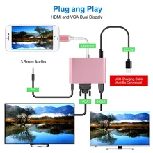 Конвертер Lightning для VGA HDMI Цифровой AV адаптер ТВ кабель конвертер для Apple iPad iPhone X 8 7 6 Plus конвертер