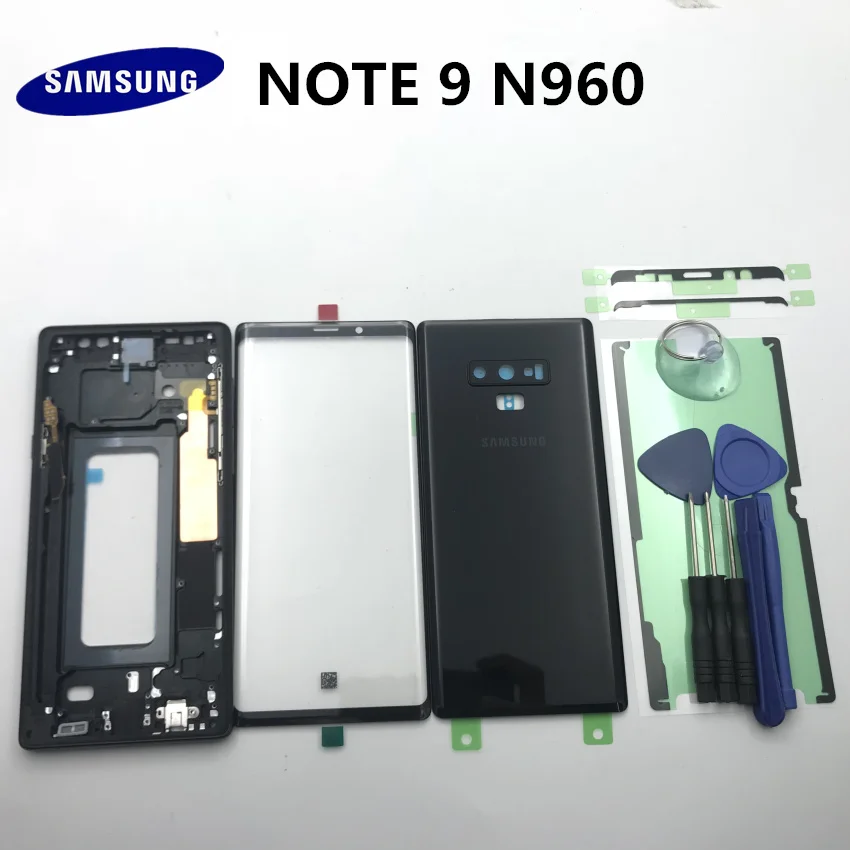 Original Full Housing Case Back Cover+Front Screen Glass Lens+Middle Frame For Samsung Galaxy NOTE 9 N960 N960F Replace all part