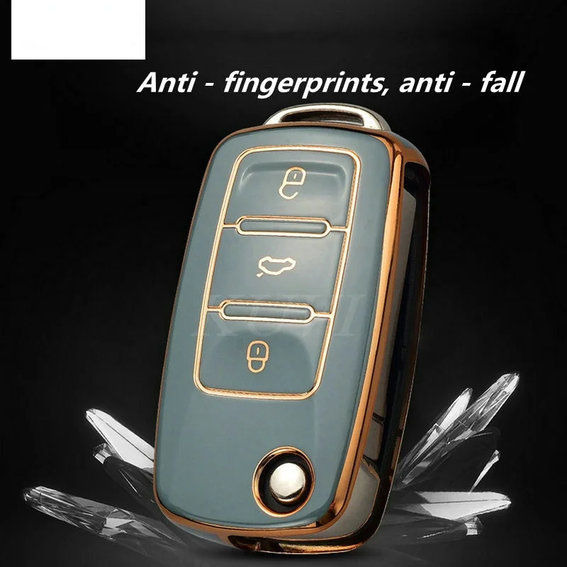 Nuova custodia per chiave auto in TPU per VW Volkswagen Polo Golf Passat Beetle Caddy T5 Up Eos Tiguan Skoda A5 SEAT Leon Altea accessori - Hf53cf449d1ac44ad94adf1734c5f8a54N