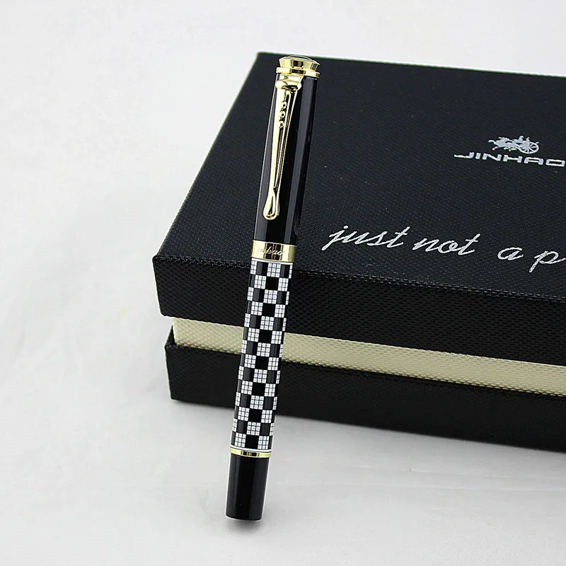 Ручка перьевая Jinhao 500 черная в клетку роскошная карандаш с наконечником среднего