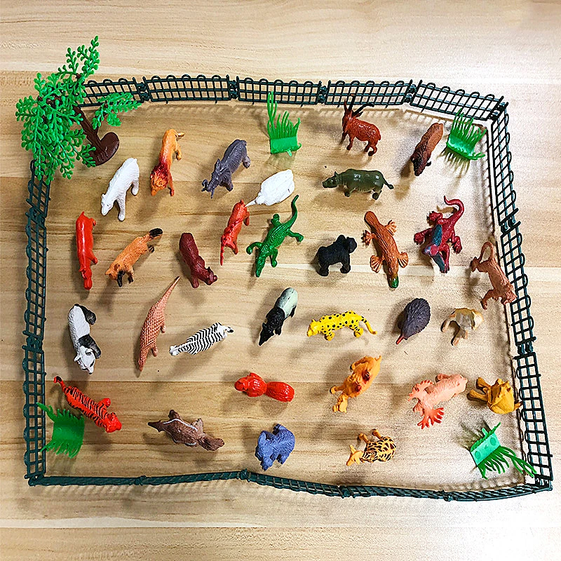 

53pcs/set Mini Animal World Zoo Model Figure Action Toy Set Cartoon Simulation Animal Lovely Plastics Collection